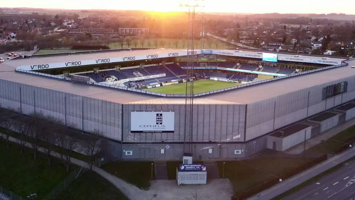 Stadion i Randers set fra luften