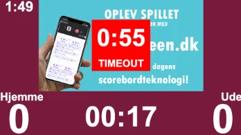 Timeout graphic on the big screen with countdown