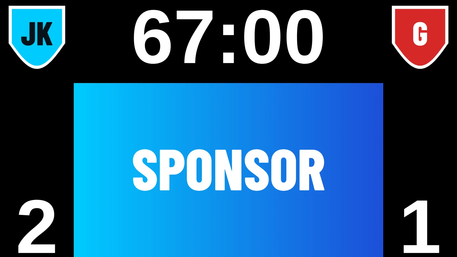 Tema 3: kampuret øverst og sponsorfladen nederst mellem stillingen
