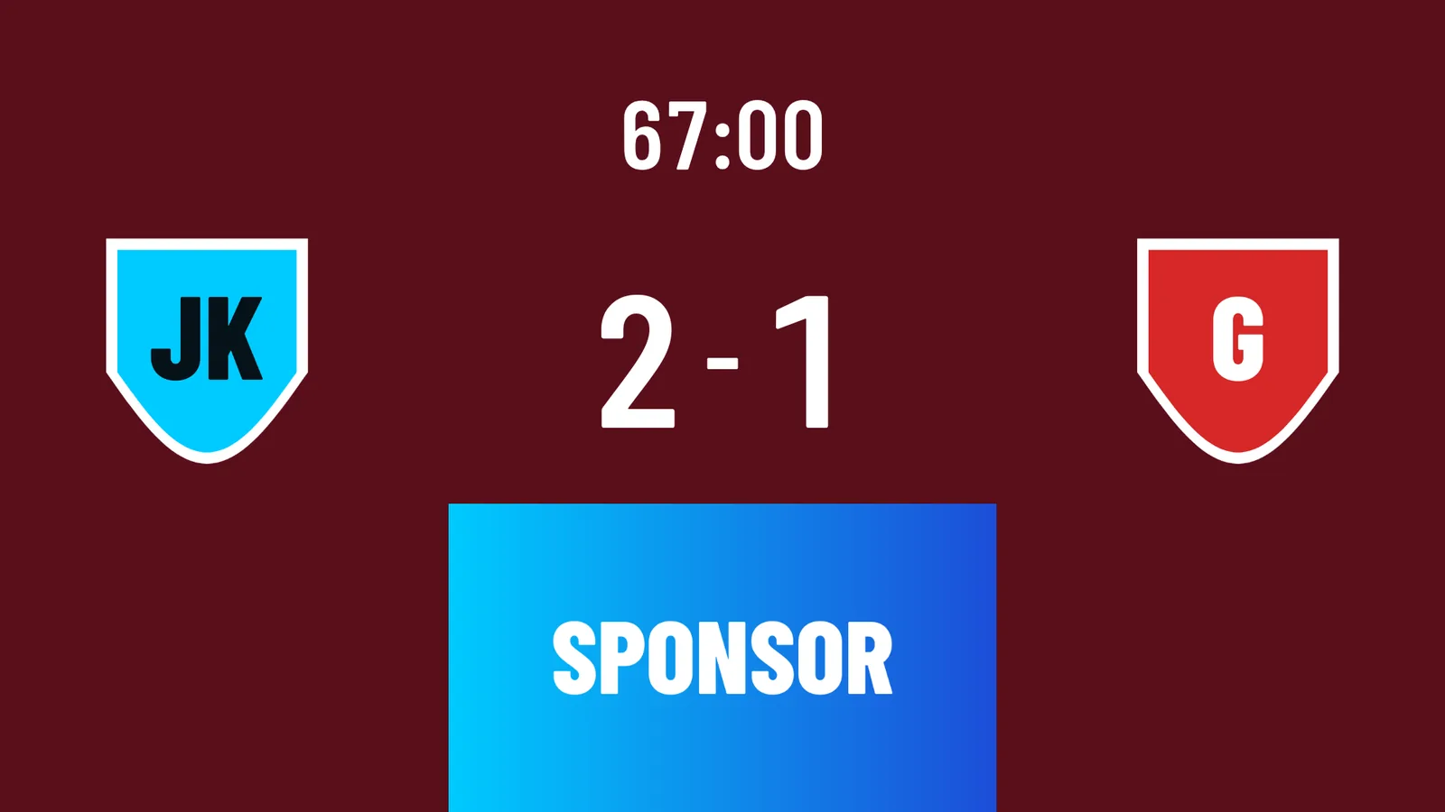Tema 5: kampur og stilling øverst med sponsorflade nedenunder